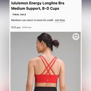 lululemon Energy Longline Bra
